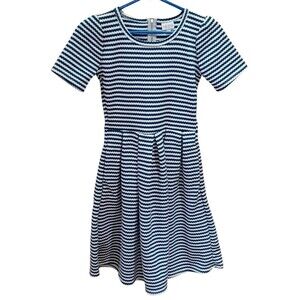 LuLaRoe Simply Comfortable Blue and White Size XS Spun Polyester NEW Dress